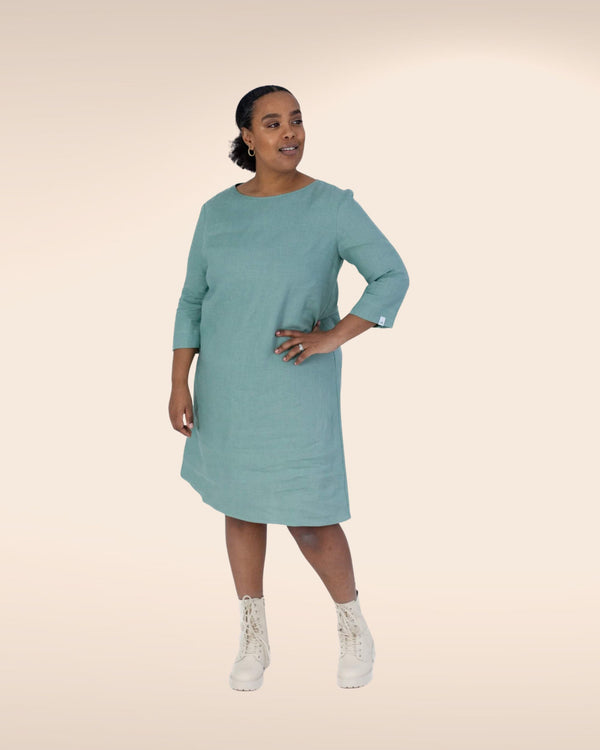 Classic Linen Dress, Desert Sage
