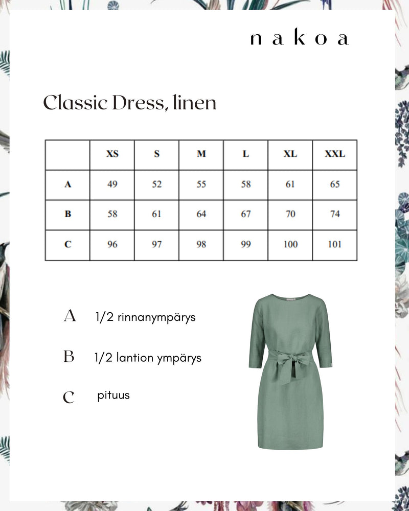 Classic Linen Dress, Sky Blue