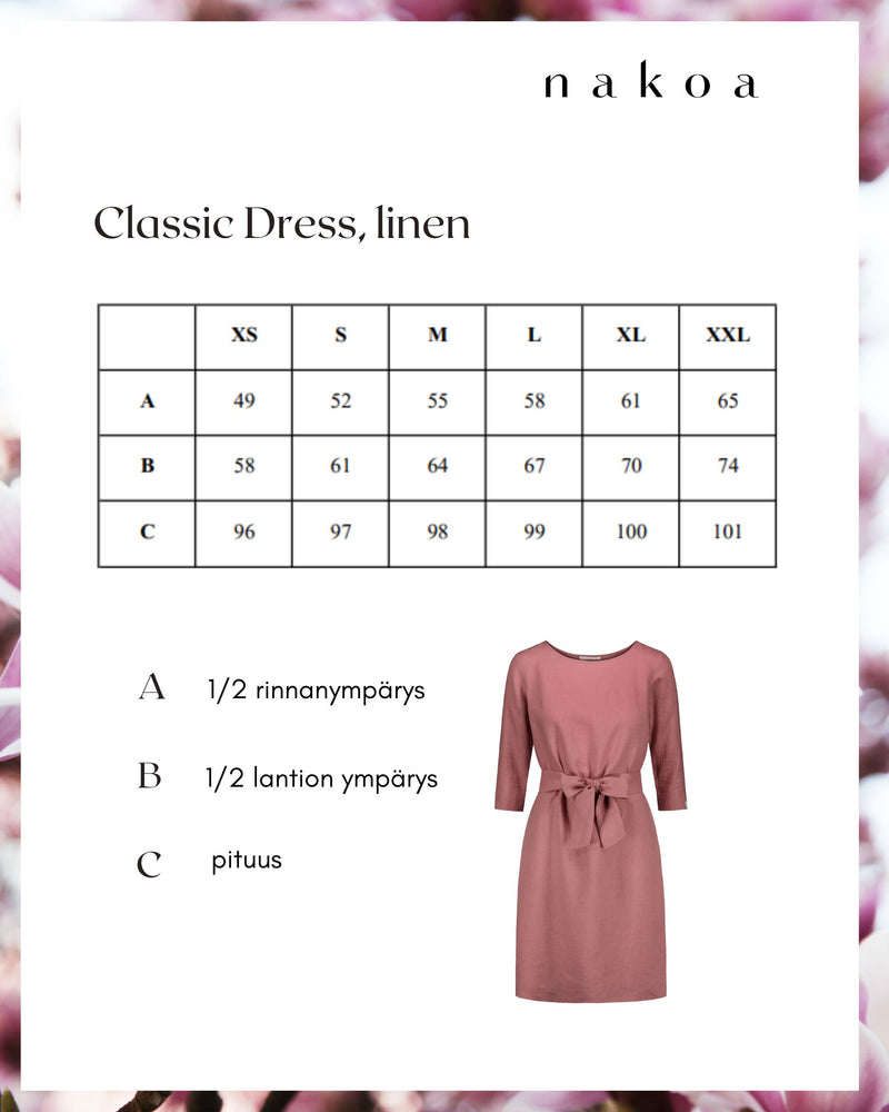 Classic Linen Dress, Old Rose