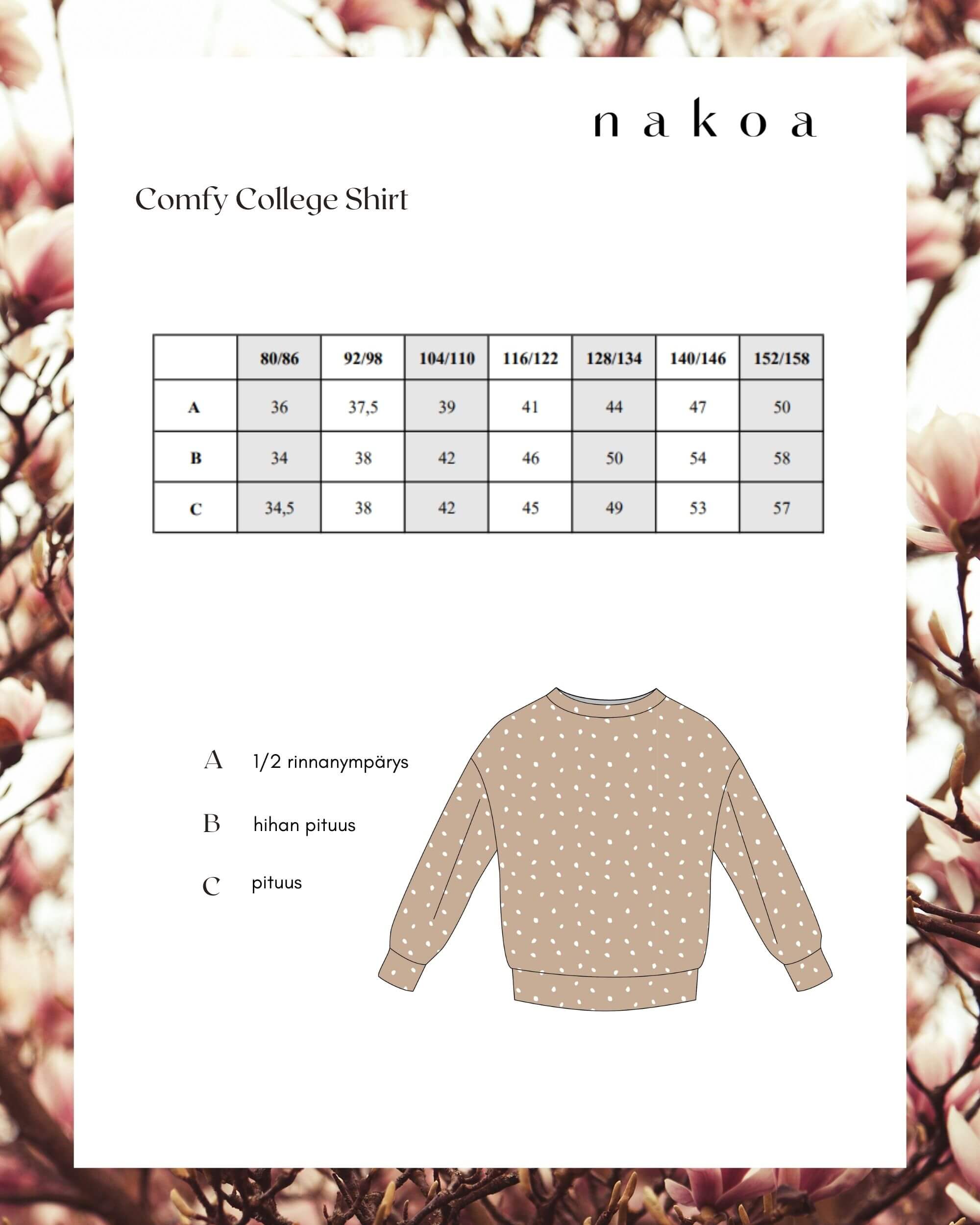 Comfy College Print Shirt, Polka Dot