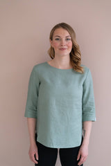 Classic Linen Blouse, Desert Sage