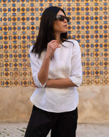 Classic Linen Blouse, Coconut Milk
