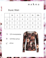 Women's Basic Print Shirt, Harvest Poppies 