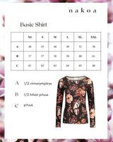 Women's Basic Print Shirt, Harvest Poppies 