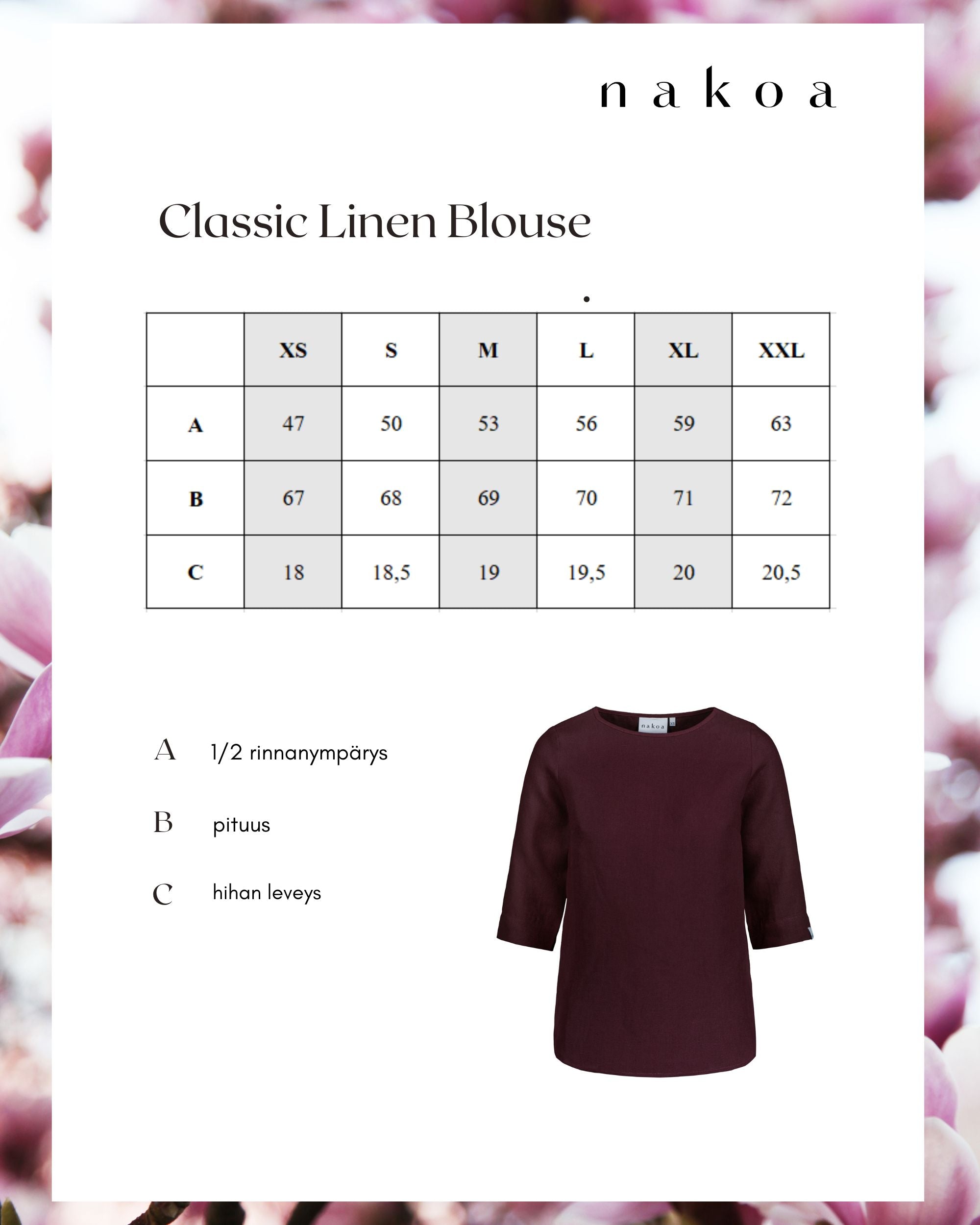 Klassische Leinenbluse. Leinenhemd, Merlot