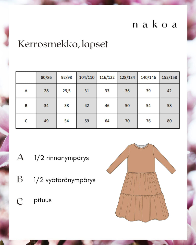 Kid's print layered dress, Tiger Blossom