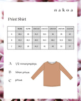 Basic Print Paita, Autumn Fog