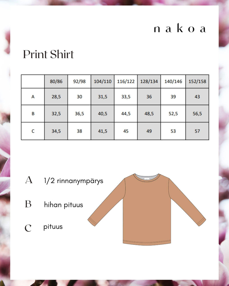 Basic Print Shirt, Tiger Blossoms
