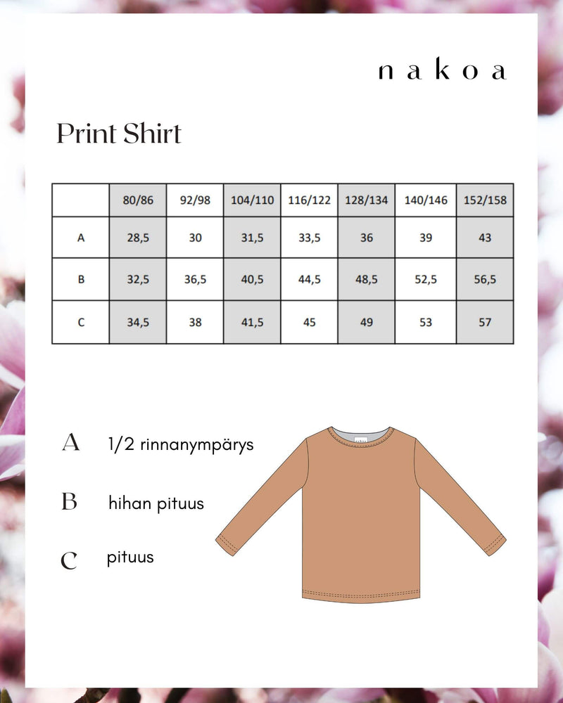 Basic Print Paita, Autumn Fog