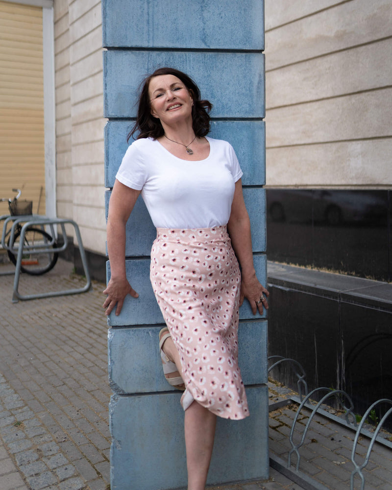 Classic Midi Skirt, Blushing Blossoms