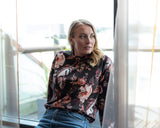 Casual Chic Print Shirt, Harvest Poppies