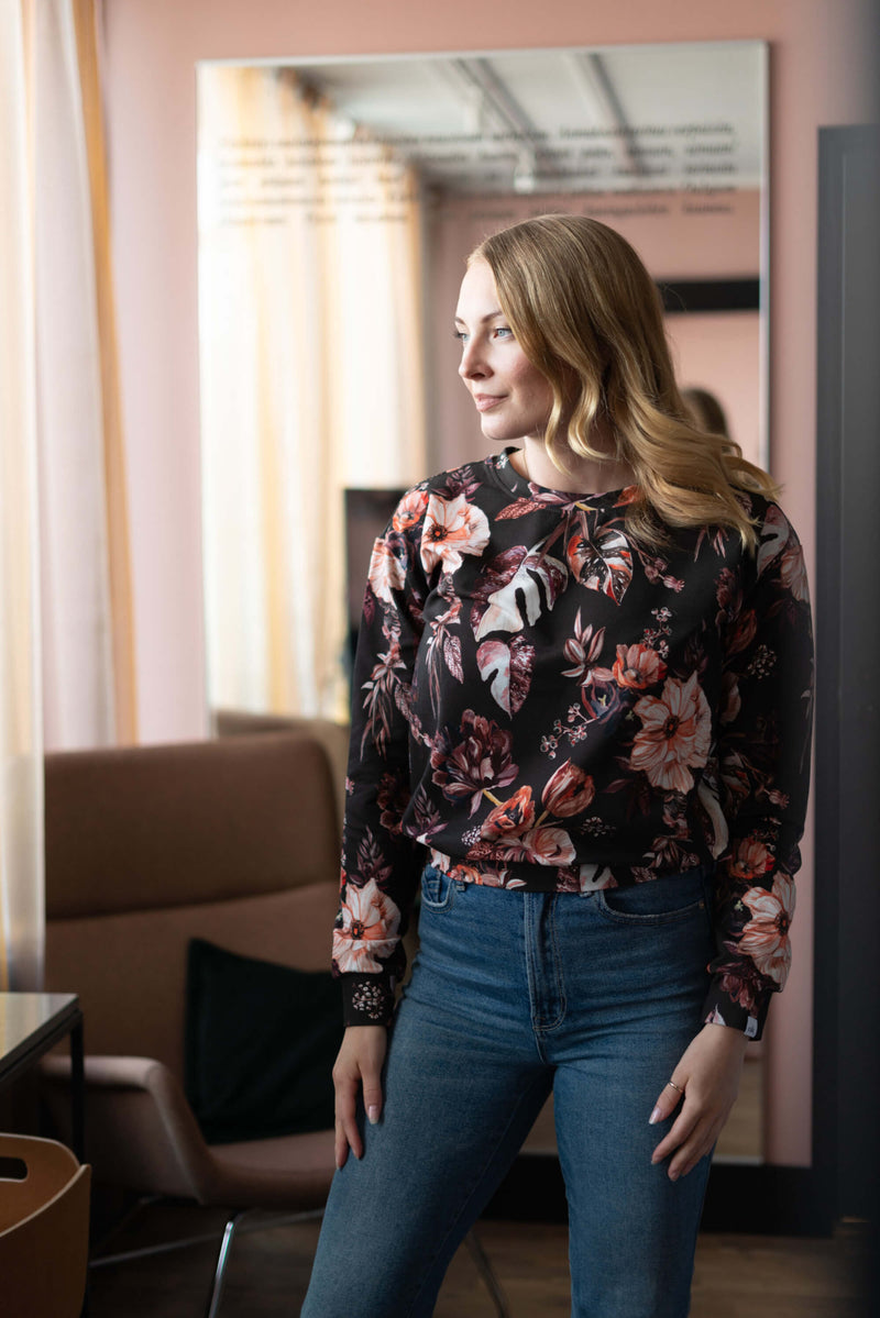 Casual Chic Print Shirt, Harvest Poppies