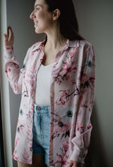 Chloe Collared Shirt, Rose Lily 