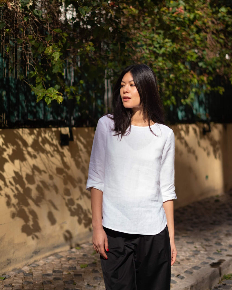 Classic Linen Blouse, Coconut Milk