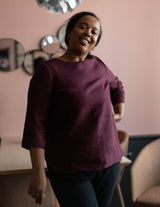 Classic Linen Blouse, Merlot