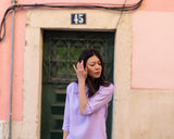 Classic Linen Blouse, Lupine