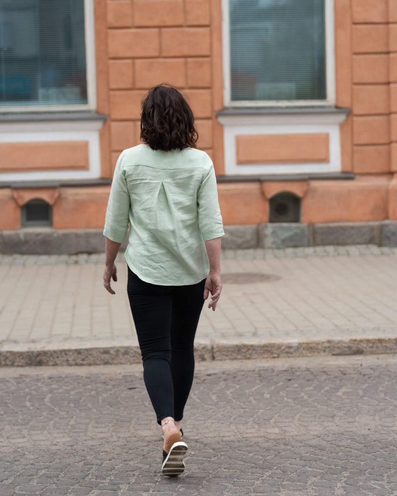 Classic Linen Blouse, Paradise Green