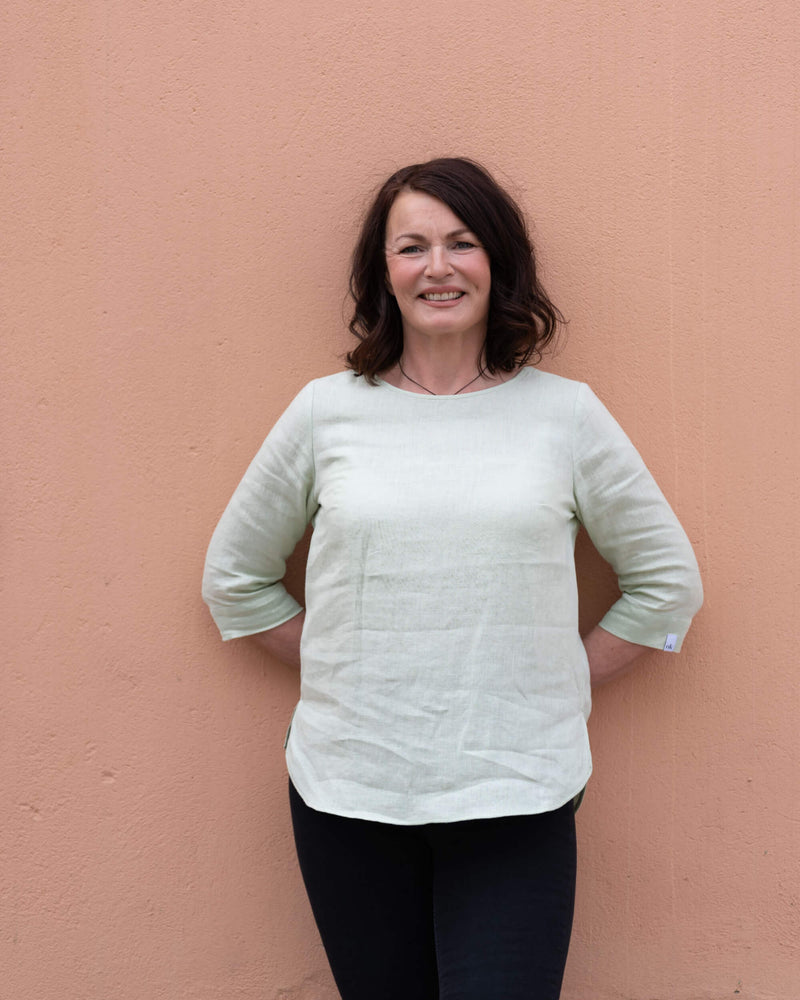 Classic Linen Blouse, Paradise Green