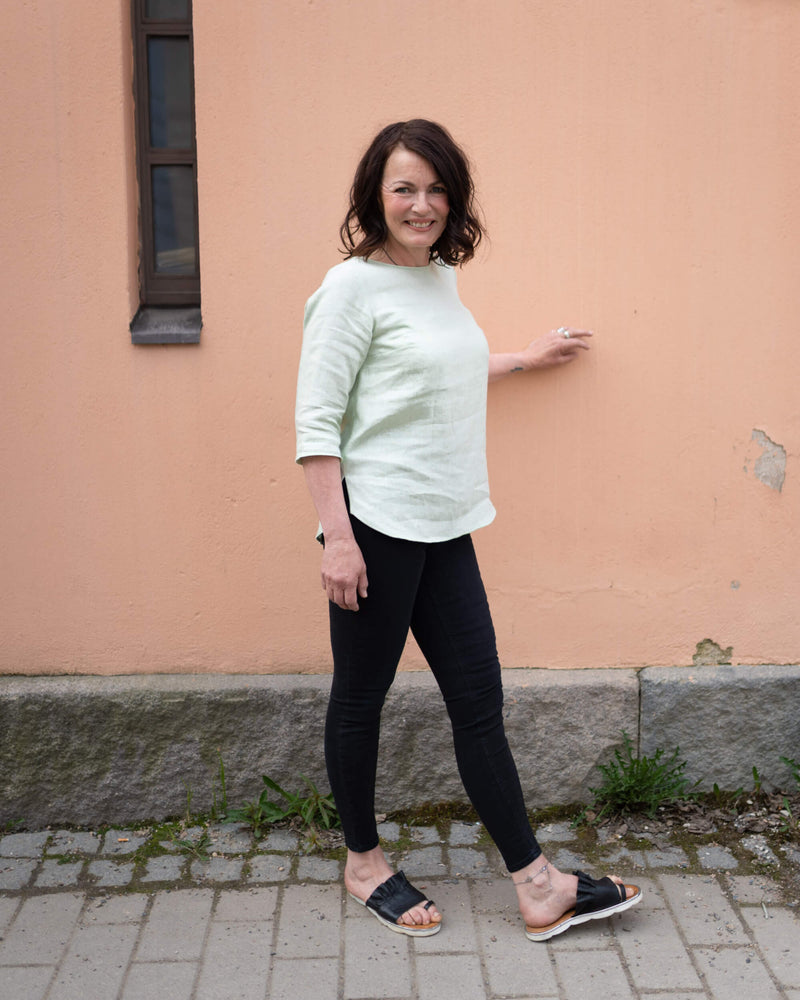 Classic Linen Blouse, Paradise Green
