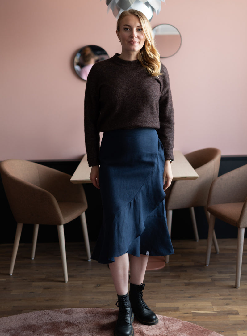 Pellava Ruffle Skirt, Night Sky