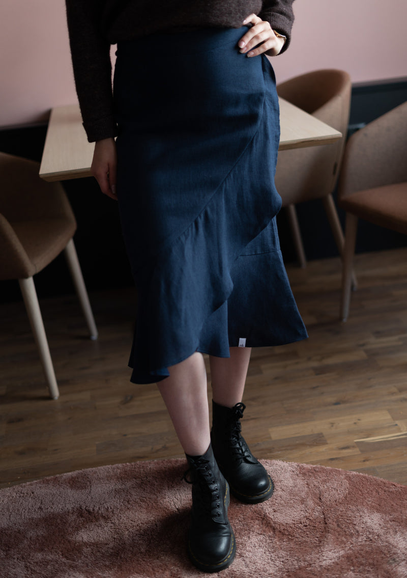 Pellava Ruffle Skirt, Night Sky