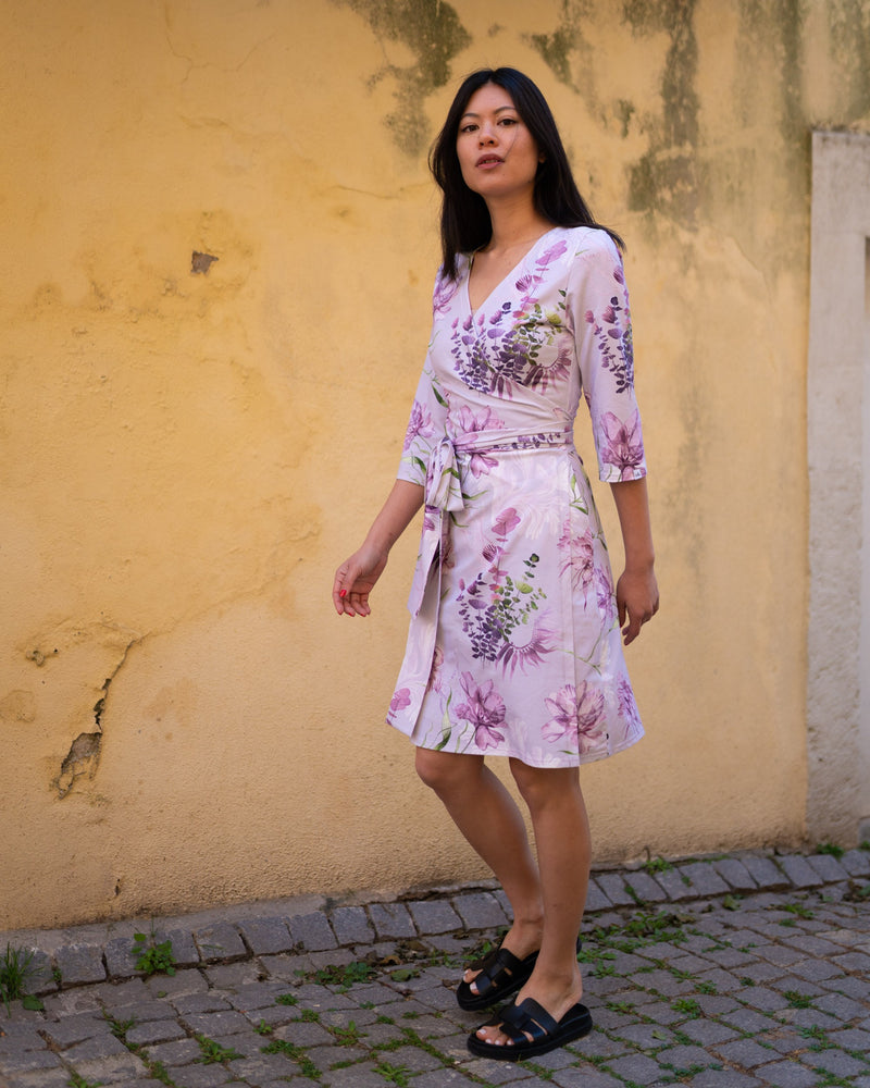 Print Wrap Dress, Oceania