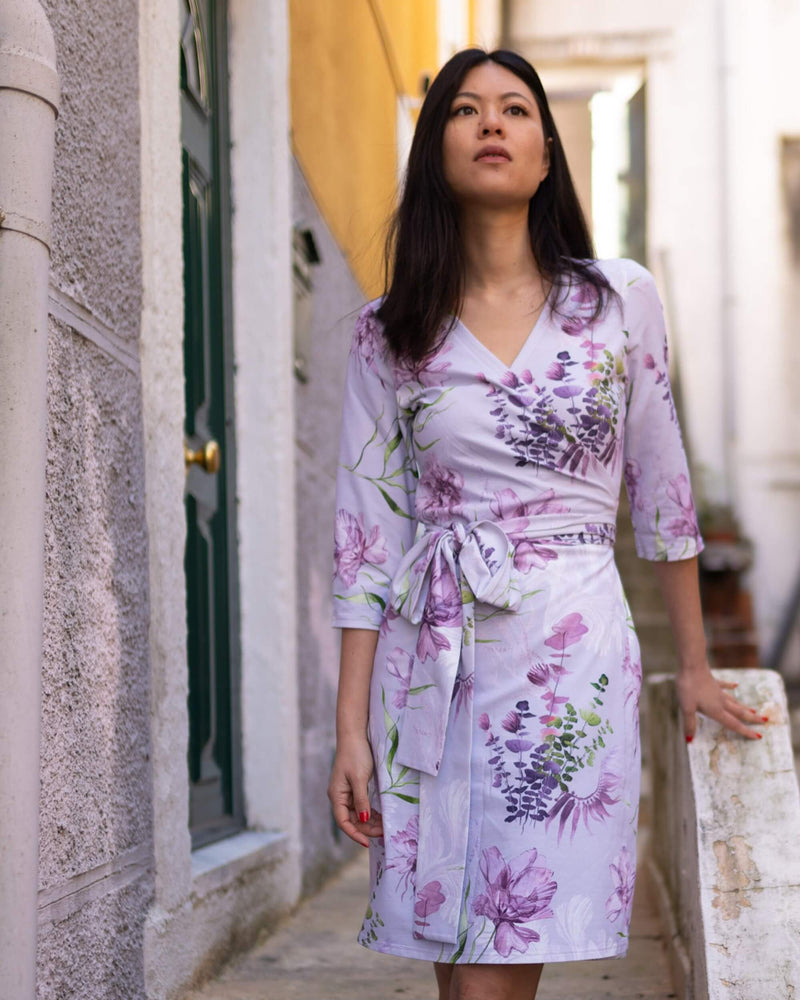 Print Wrap Dress, Oceania