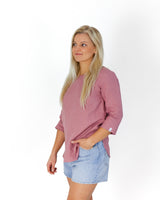Classic Linen Blouse, Old Rose
