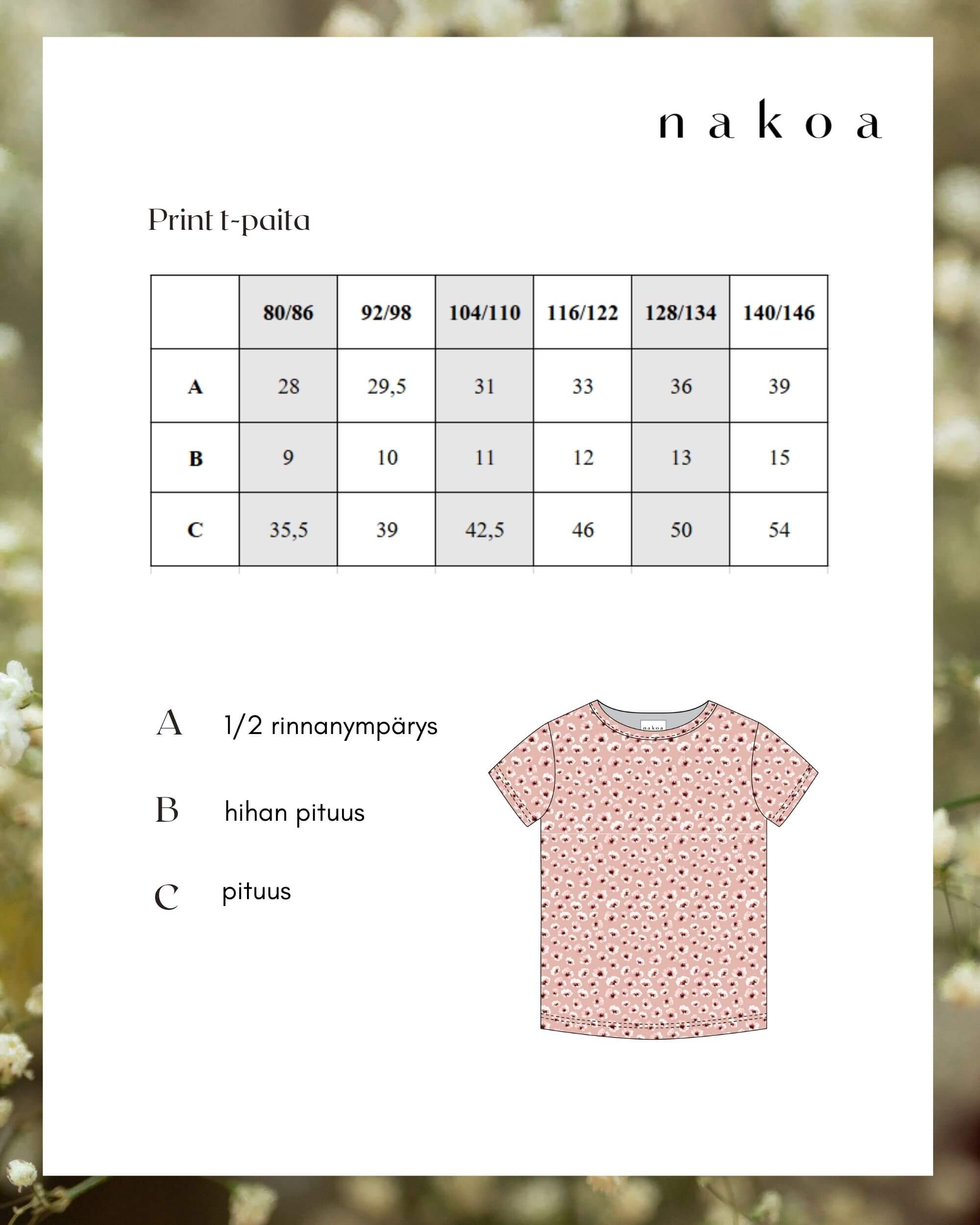 Print T-paita, Blushing Blossoms