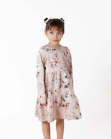 Kid's Print Layered Dress, Rose Lily