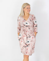 Print Wrap Dress, Rose Lily
