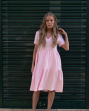 Linen Layered Dress, Rosewater