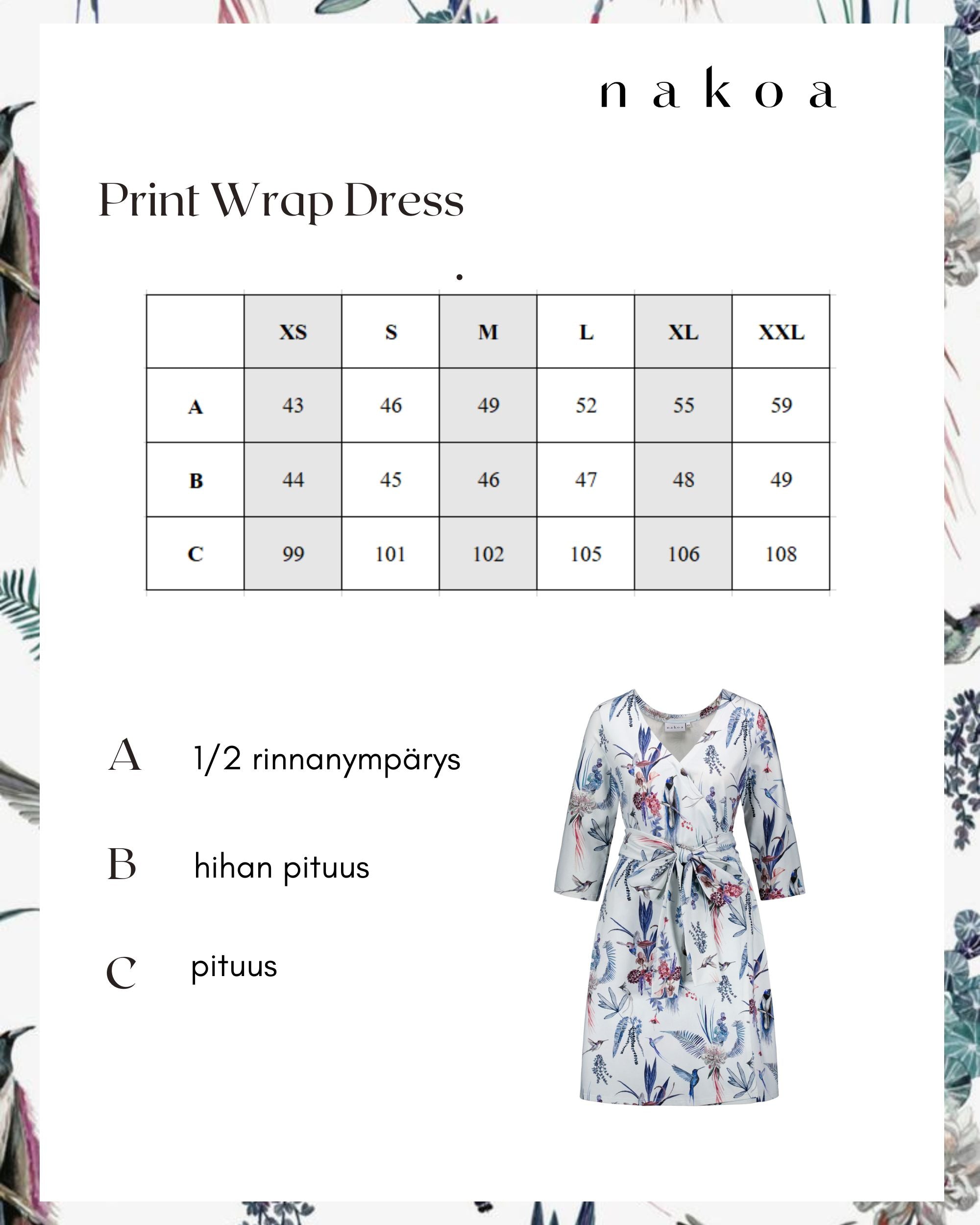 Bedrucktes Wickelkleid, Colibri
