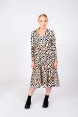 Print Layered Dress, Leopard