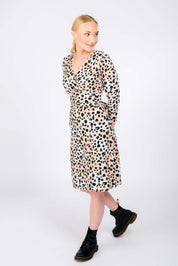 Wickelkleid mit Print, Leopard