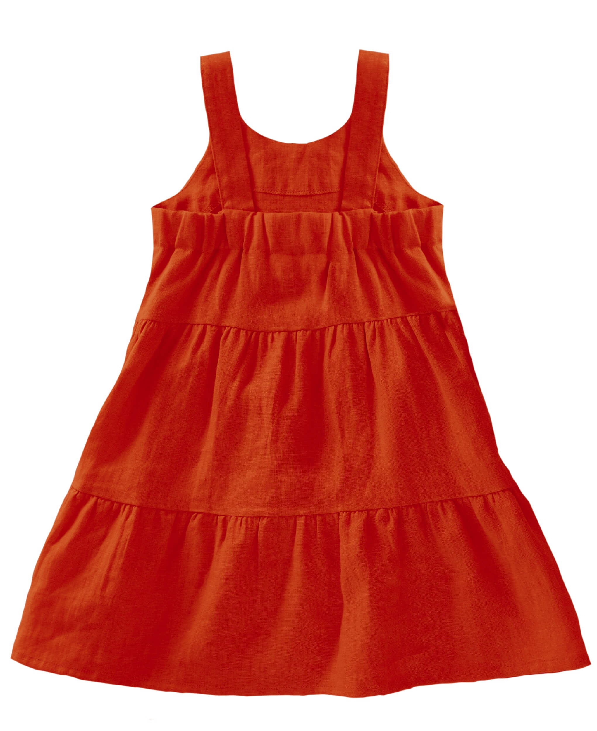 Kid's layered dress, Terracotta