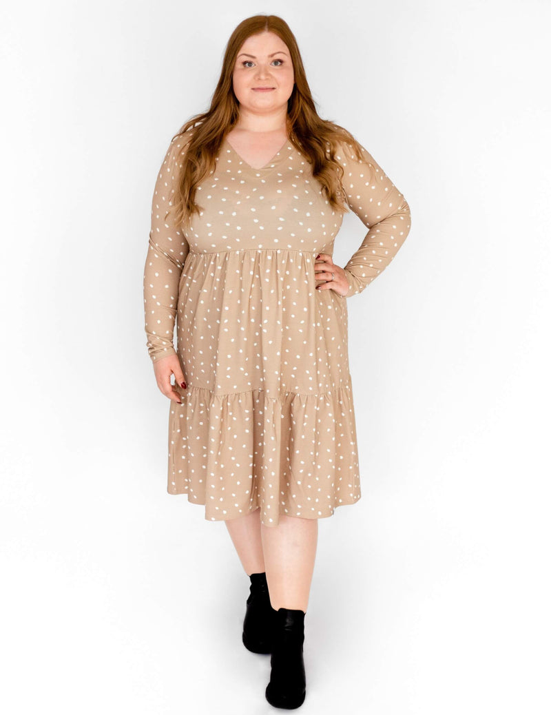 Print Layered Dress, Polka Dot