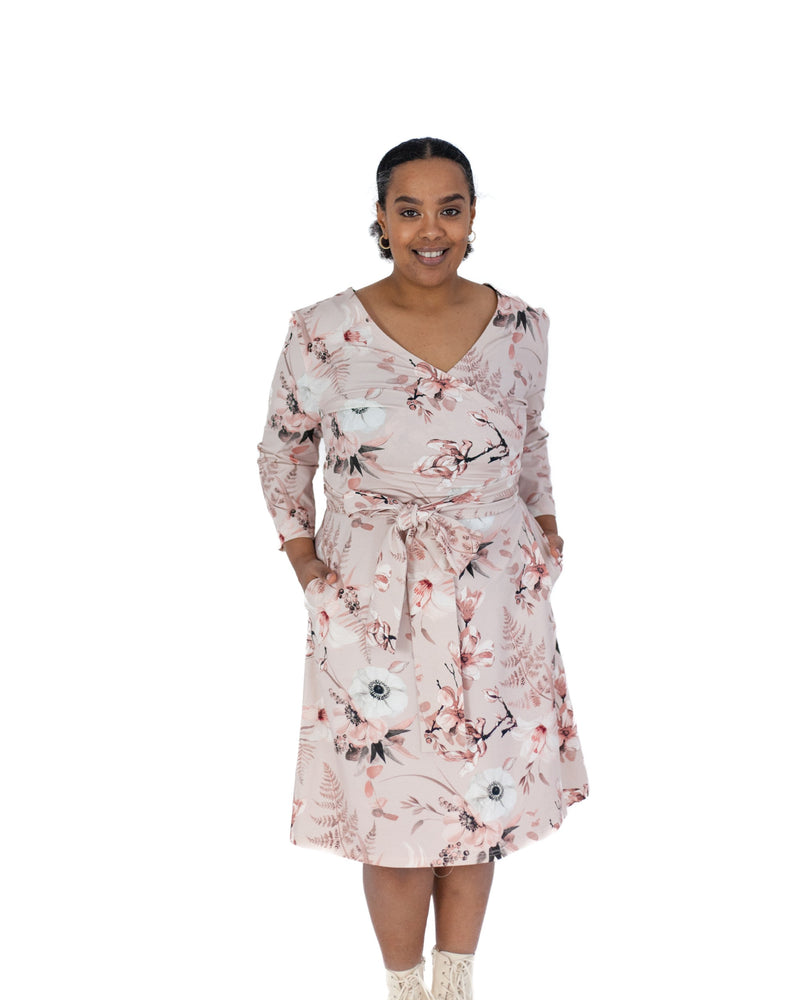 Print Wrap Dress, Rose Lily