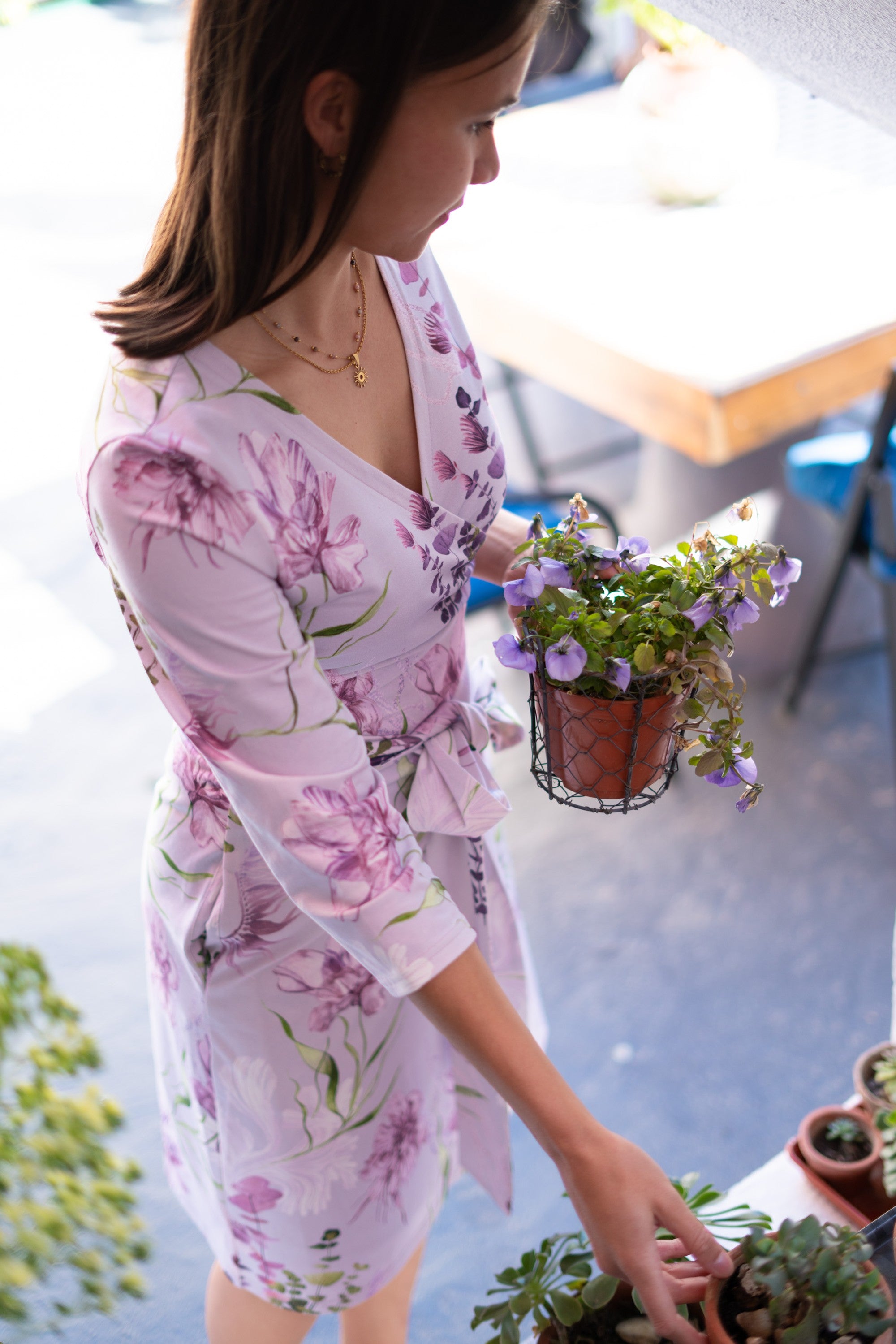 Print Wrap Dress, Oceania