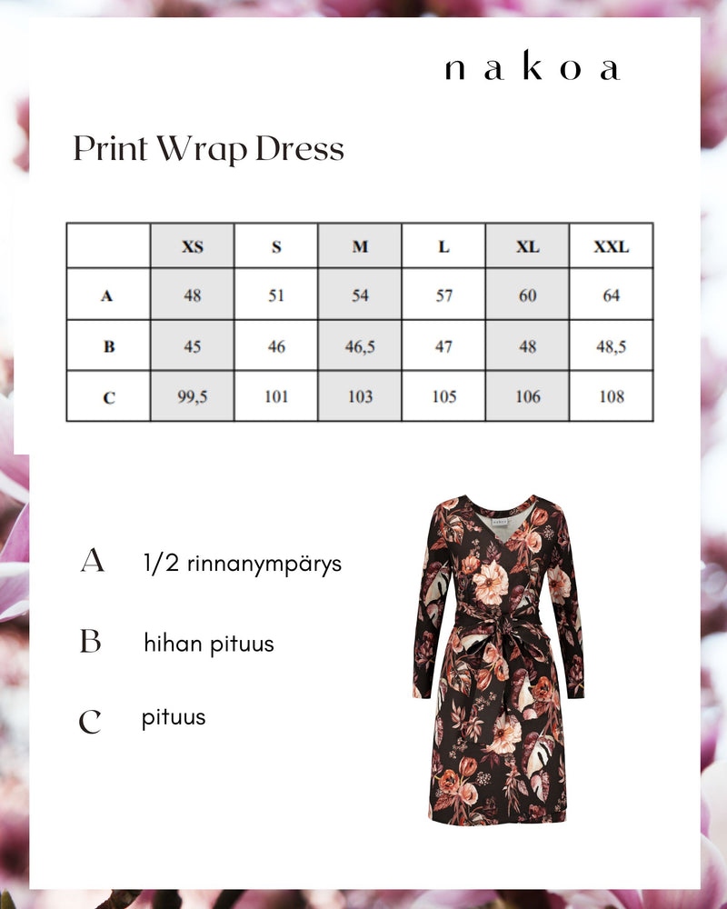 Print Wrap Dress, Harvest Poppies 
