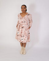 Print Wrap Dress, Rose Lily